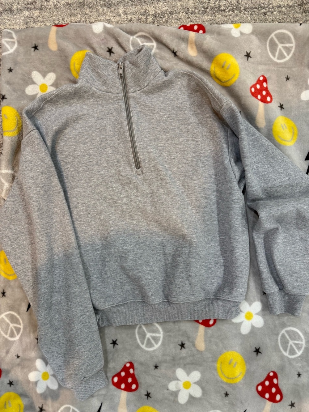 Skims Gray Half-Zip Sweatshirt